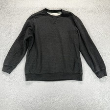 GH Bass and Co Heather Black Mens L Cotton Blend Crewneck Pullover Sweatshirt