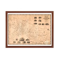 Old Map of Trenton, NJ 1849 - Vintage Trenton New Jersey Art