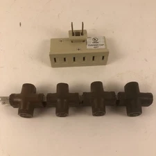 (5x) 2 Prong 3 Outlet Triple AC Wall Plug Power Splitter 3-Way Electric Adapter