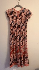 Knox Rose Floral Peasant Dress Midi Tiered Gauzy Boho Carnations Women’s Sz XS