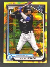 2024 Bowman Chrome Sapphire Prospects Andres Valor 1st GOLD Refractor 02/50