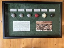 Golf Ball Collection Shadow-Box Frame 1400-1895 Evolution of the Golf ball.