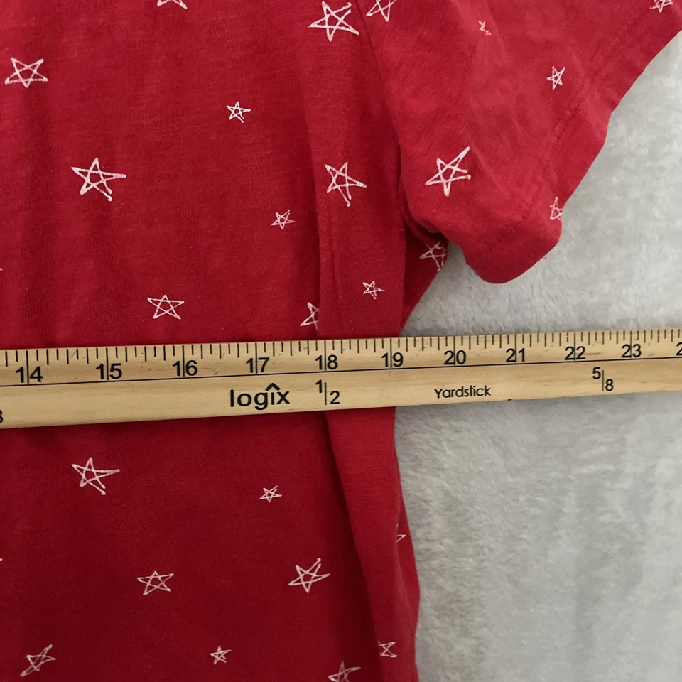 Blusa Top Mujer Coral Bay Roja Geométrica Grande Algodón Manga Corta Cuello Redondo Foto 4 de 4