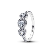 Pandora Ring Damen Strahlenkranz Herz Trilogie Silber 194413C01 Gr. 56