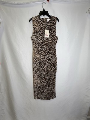 SO ME sleeveless, bodycon leopard print maxi dress NWT sz M | eBay