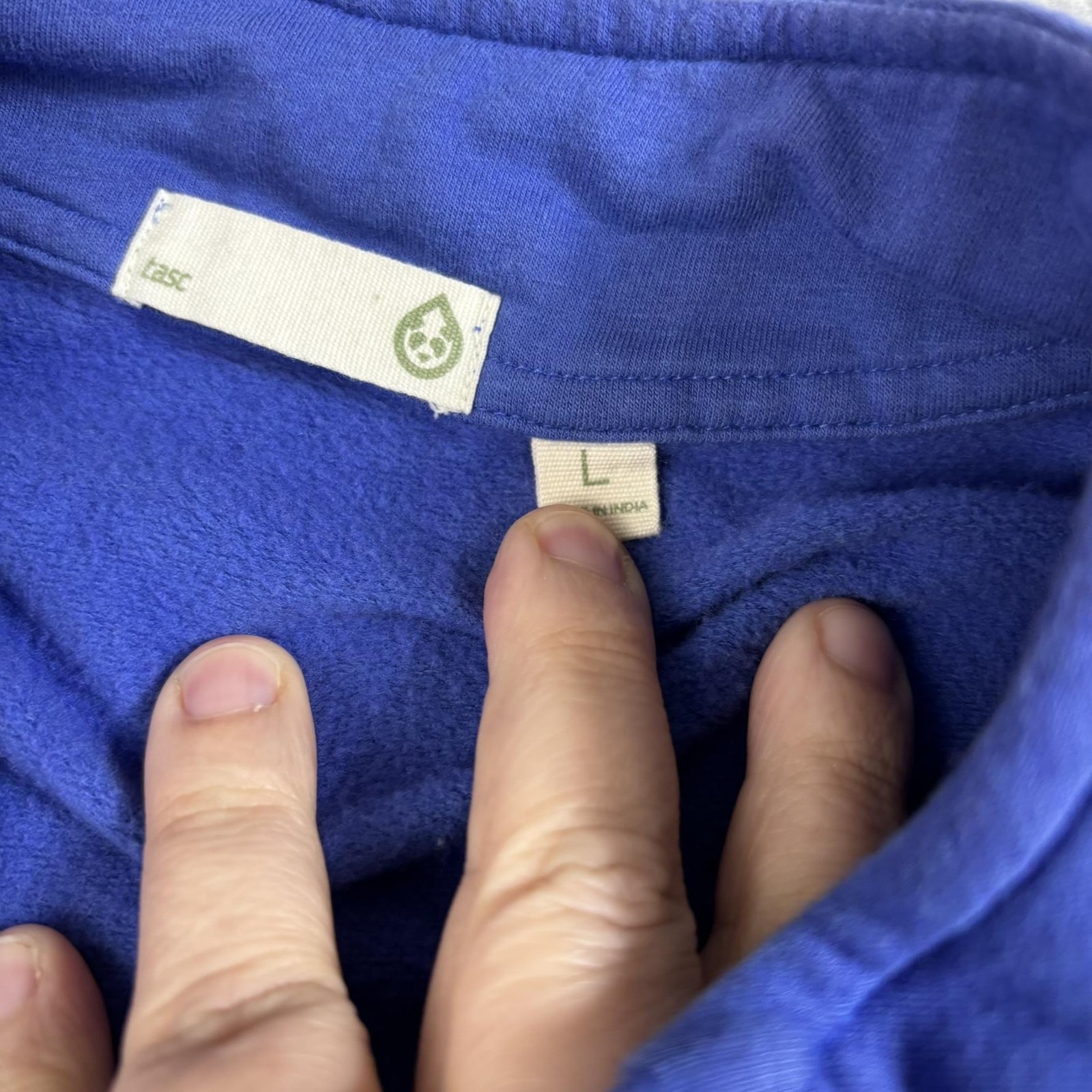 Tasc Performance Pullover Men Large Blue Quarter … - image 4