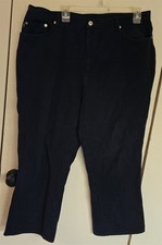 Womens Plus 18W Ralph Lauren Jeans Co Dark Navy Blue Cropped Pants