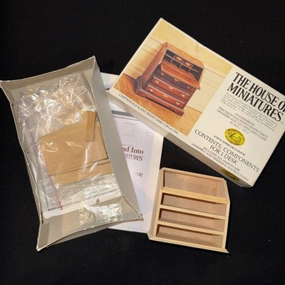 The House Of Miniatures Chippendale Desk Partially Assembled Kit No. 40042