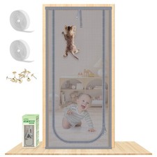 Reinforced Cat Screen Door, Fits Door Size 30''x 80'' Heavy Duty Pets Proof S...