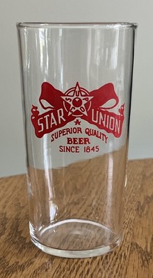 Star Union Beer Shell Glass / Vtg Man Cave Decor / Tavern Barware Peru Illinois
