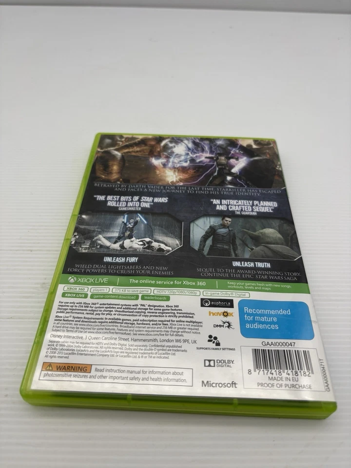 Star Wars The Force Unleashed II 2 Xbox 360 Video Game - Image 2 of 4