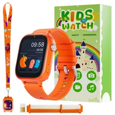 OKYUK 4G Kids Smartwatch, SIM Card, 47 Games, SOS, Two-Way Call, Age 3-12, Or...