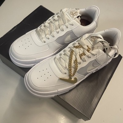 Nike Air Force 1 Pixel Summit White Gold Chain Größe  40/ US 8.5