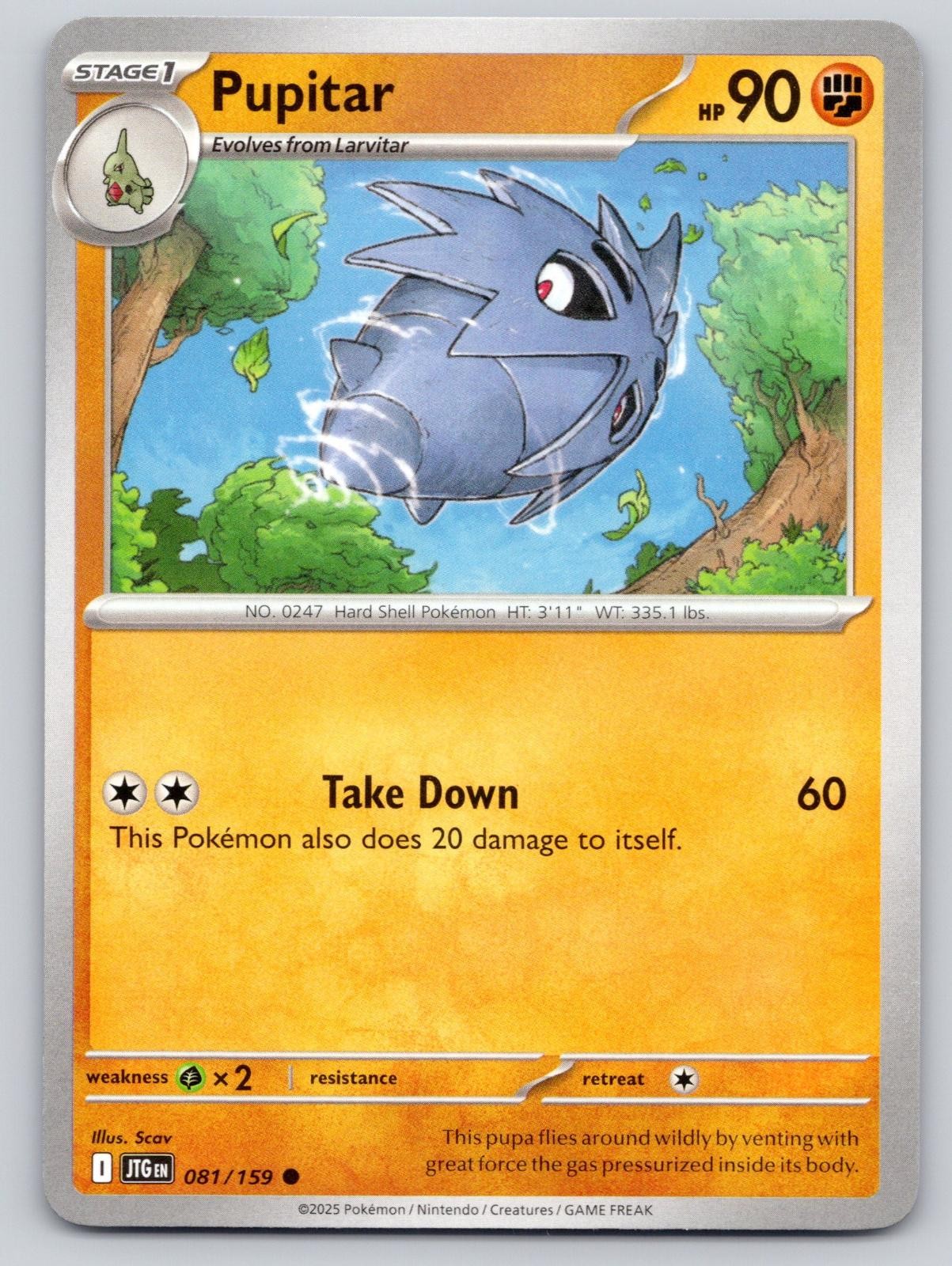 NM Pupitar 081/159 Common Journey Together Pokemon 2025