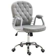 Vanity Office Chair Tufted Backrest Swivel Rolling with Height Adjustable