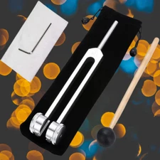 Healing Tuning Fork with Silicone Hammer Sound Therapy Musical Instrument 128Hz&