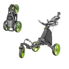 CaddyLite ONE-Swivel V8 Golf Push Cart - Lightweight 3 Wheel Foldable Lime