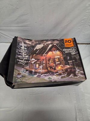 FUNWHOLE Hunting-Cabin Lighting Building-Bricks Set - Retro Wooden Cabin