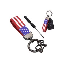 US Flag Car Keychain, 360  Rotation American Flag Key Chain with Zinc Alloy