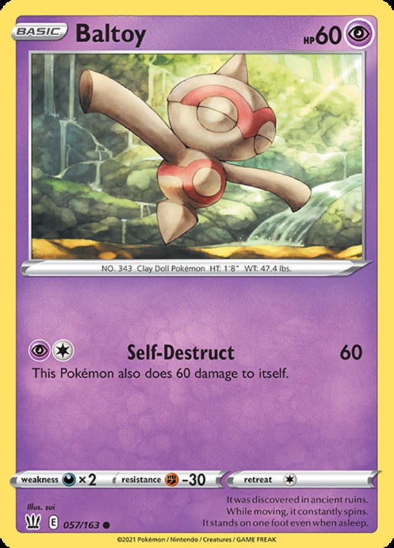 Baltoy - 057/163 - Common (Lp) Battle Styles - Psychic Pokémon