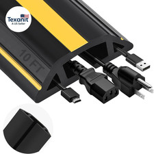 10FT Floor Cord Cover Heavy Duty Cable Cover Protector with 3 Channels Extension