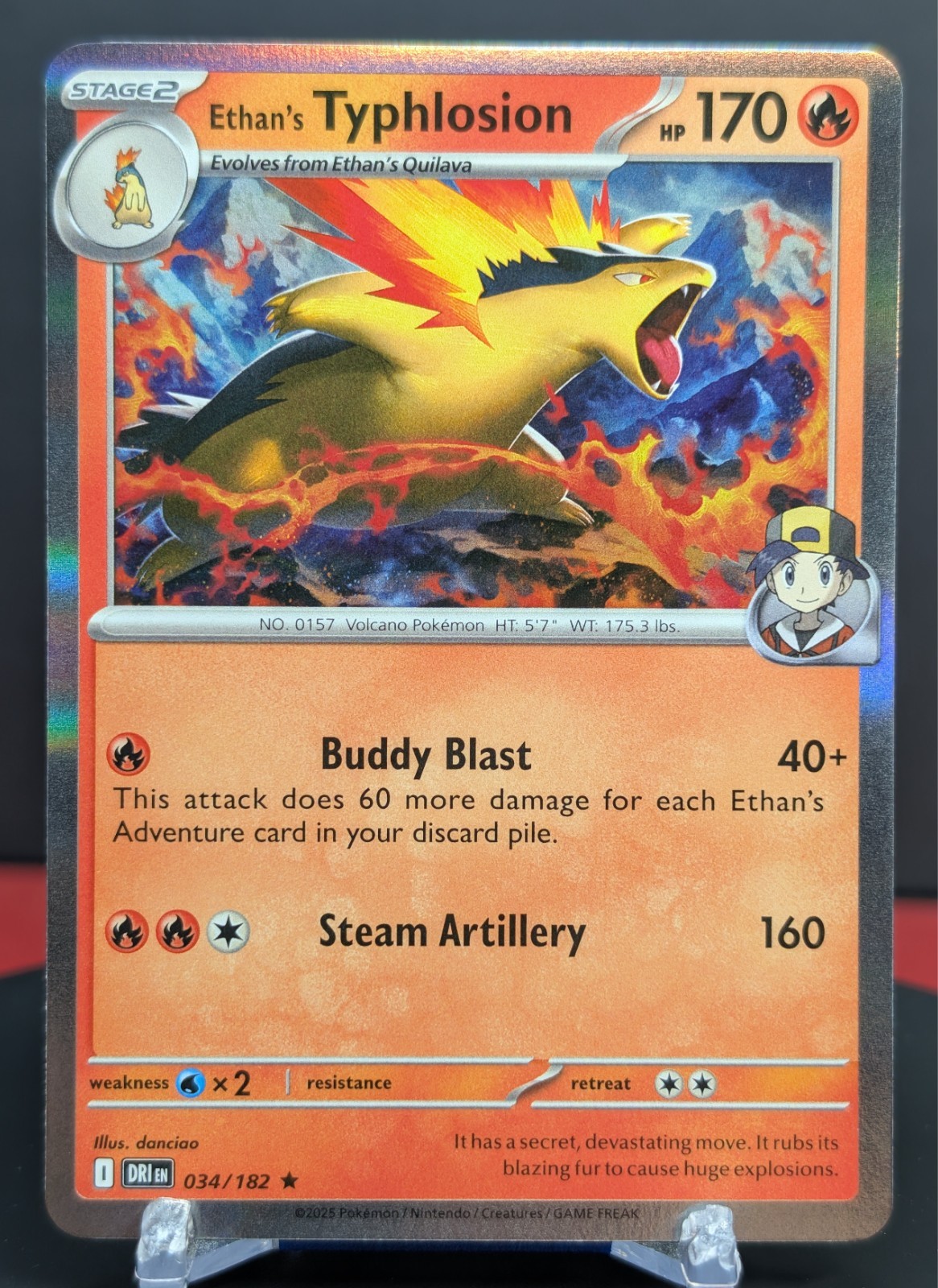 Pokemon Ethan's Typhlosion 034/182 Destined Rivals Holo Rare NM English