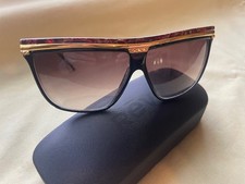 Vintage Laura Biagiotti Sunglasses Black Red Gold P 42/S S71 140 Oversize Italy
