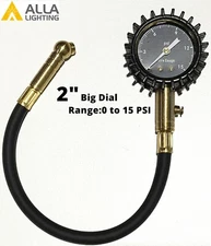 2" Dial 15PSI Deflator Low Pressure Tire Gauge for ATV Holeshot Tires,Low Gauge