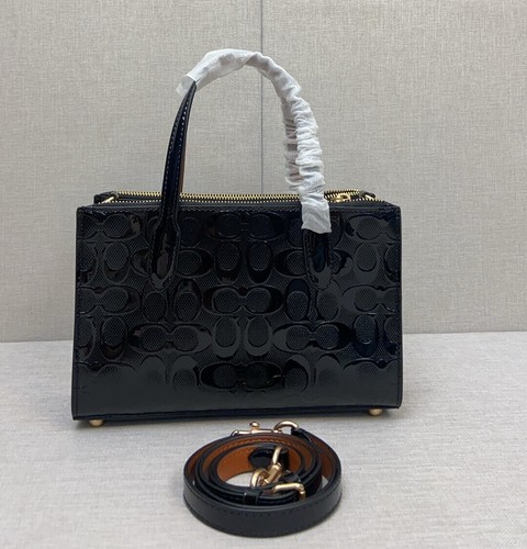 COACH Nina Small Tote Bag Signature Leather CV400 Black NEW - Picture 6 of 8
