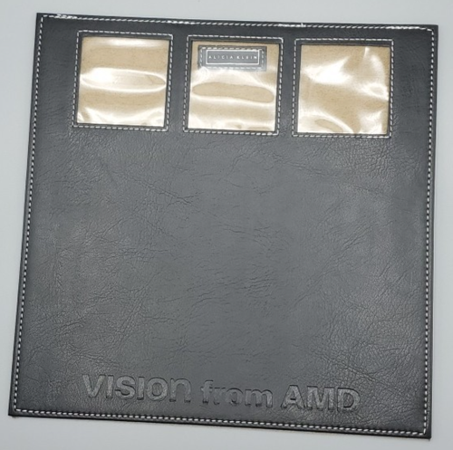 Alicia Klein Executive Mousepad Black Faux Leather Embossed AMD Vision Logo AK1