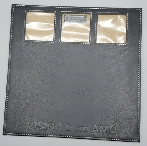 Alicia Klein Executive Mousepad Black Faux Leather Embossed AMD Vision Logo AK1