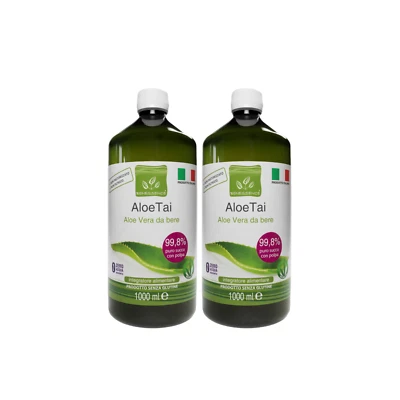 BENESSENCE Aloe Vera da bere pura succo e polpa - funzione detox - benessere intestinale-2L