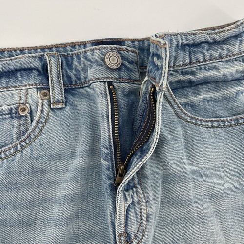 GAP Denim Girl’s High Rise Light Wash Destructed Denim Jean Skirt Size 14 - Picture 10 of 11