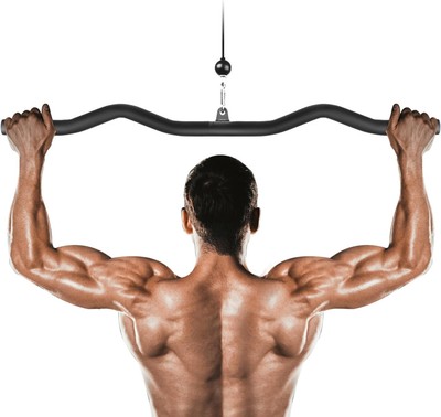 Lat Pulldown Bar, Biceps Curl Bar,Home Gym Cable Attachment for StrengthTraining