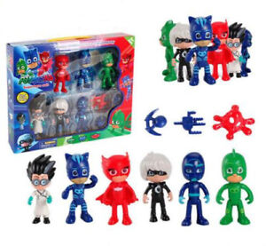 FOR PJ Mask Action Figures 6PCS Catboy Owlette Gekko Toys Kids Gift Cake Topper