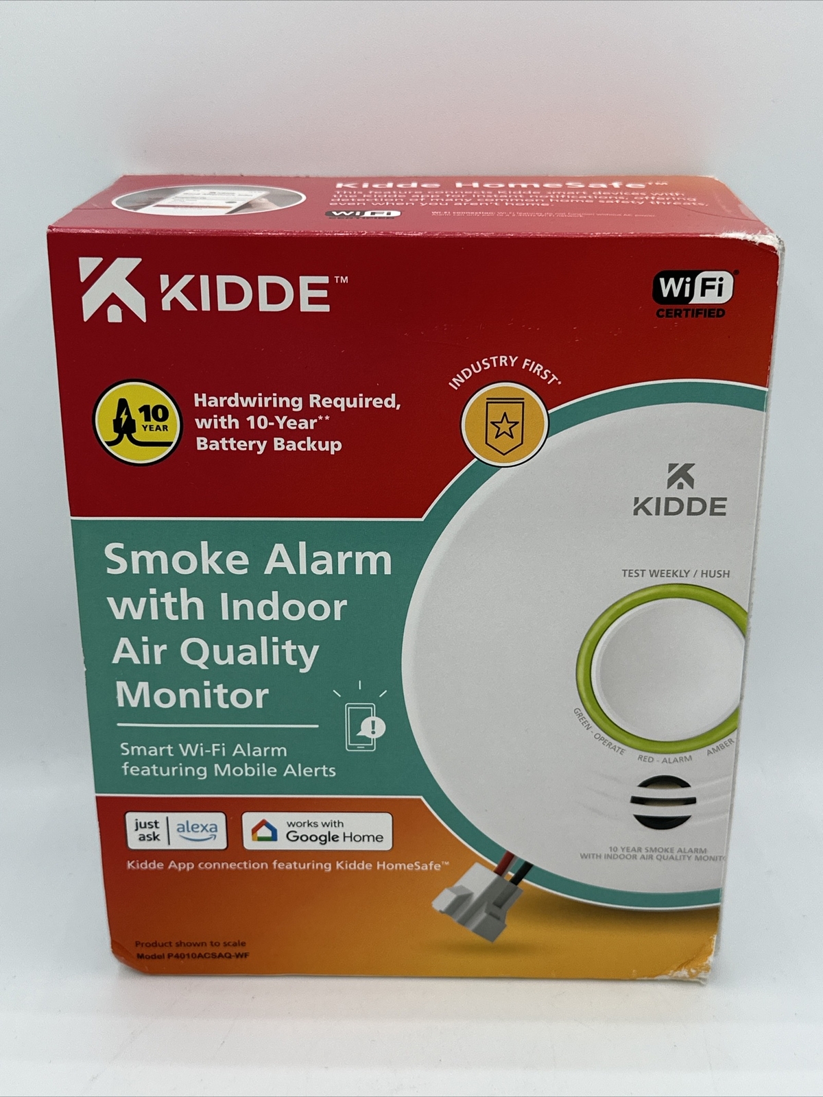 Kidde Smoke Alarm With Indoor Air Quality Monitor Smart WiFi w/ Mobile