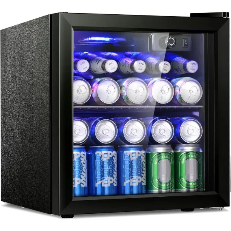 12-Bottle Beverage Refrigerator with Clear Glass Door