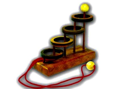 wood string and ring puzzle