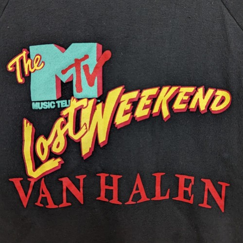 Felpa girocollo promozionale vintage MTV Van Halen Lost Weekend 1984 concorso anni 80 RARA - Foto 8 di 8
