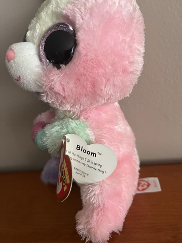 "Juguete de peluche Bloom Ty Beanie Boo Bunny Rabbit 6"" nuevo con etiquetas" - Imagen 3 de 6