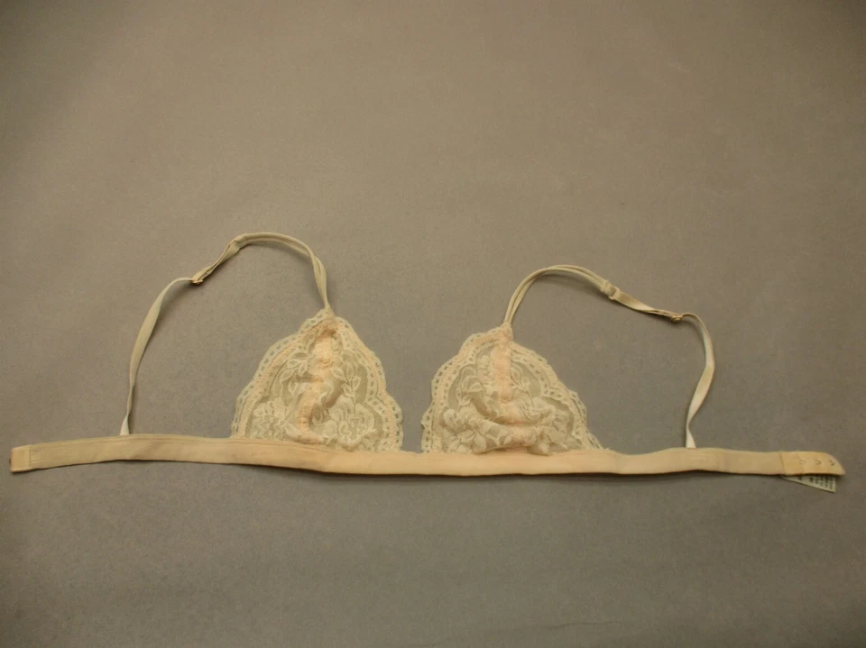 Anemone Size M/L Womens Beige Lace Unlined Wireless Back Closure Bralette Bra 2J - Image 3 of 4
