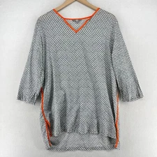 JOHN ROBSHAW x UNIQLO Split V-Neck Geometric Woven Cotton Gray