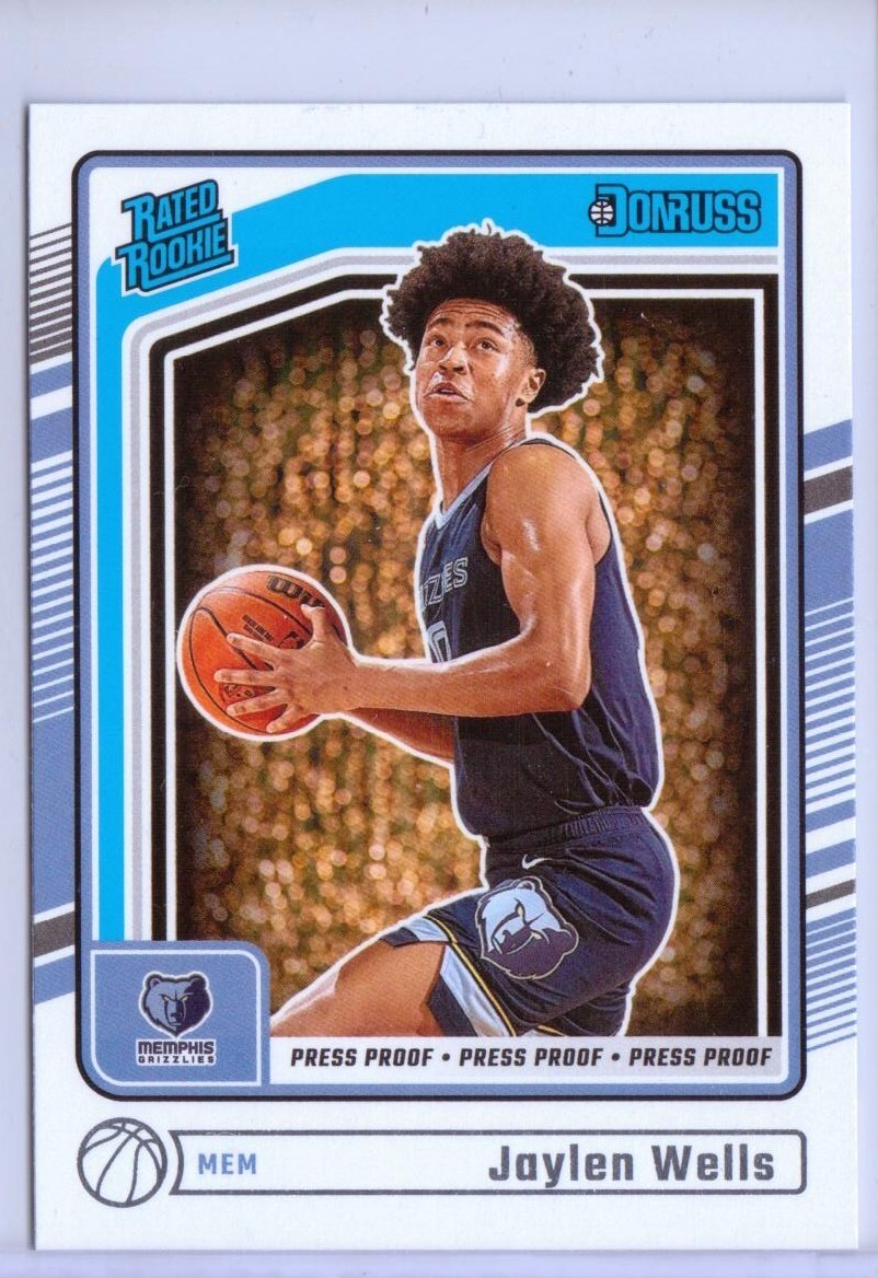2024-25 Donruss Silver Press Proof #245 Jaylen Wells RC - Memphis Grizzlies