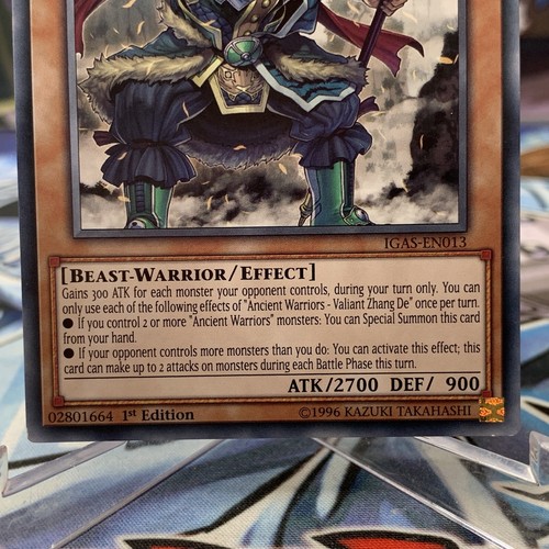 Ancient Warriors - Valiant Zhang De - IGAS-EN013 - 1st Edition Yugioh Card - Picture 3 of 13
