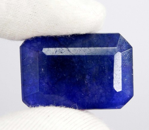 Piedras preciosas sueltas corte esmeralda zafiro azul natural de Ceilán 39,95 quilates certificadas - Imagen 5 de 10