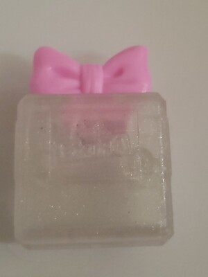 BARBIE PURSE, SQUARE PERFUME BOTTLE WITH PINK BOW