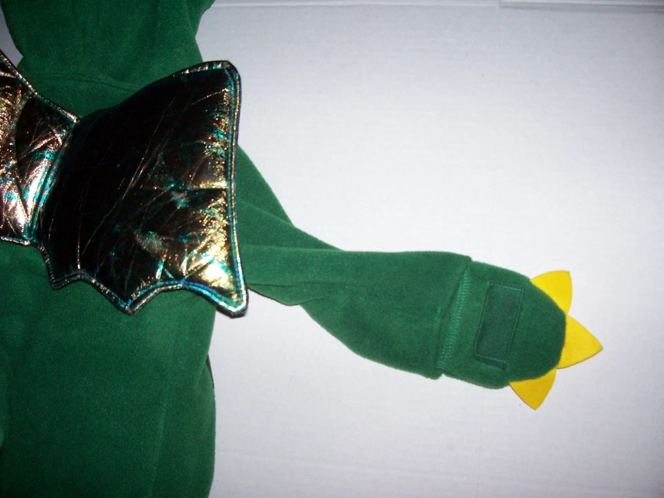 ANTIGUO DISFRAZ DRAGÓN VERDE MARINO 12 18 24 meses 2 piezas Cálido Vellón Halloween Foto 4 de 4