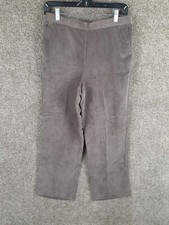 Alfred Dunner Corduroy Straight Pants Womens 10 Short Brown Pull On Pockets NWT