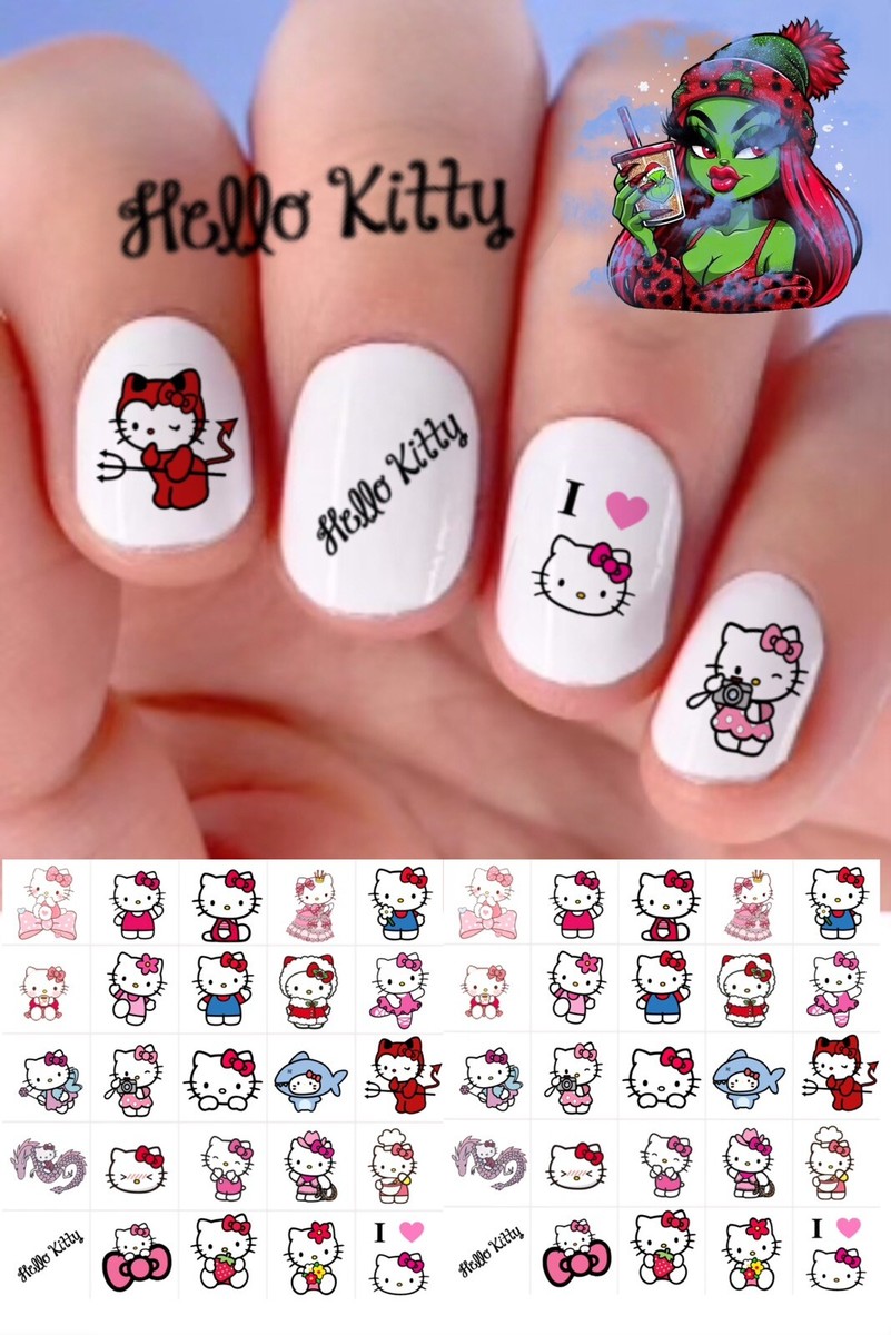 Hello Kitty Waterslide Nail Art Decals Set Of 50 Instruction