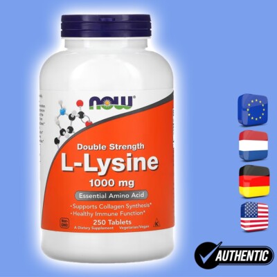 Now Foods, L-Lysine, 1000mg, 250 Tabletten - Blitzversand
